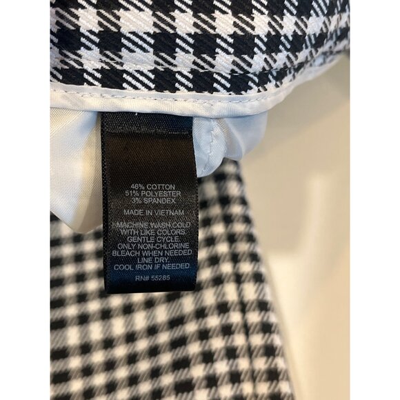 Express Columnist Black & White Houndstooth Slim Fit Pants Womens Size 4 Cotton/ - Picture 5 of 7
